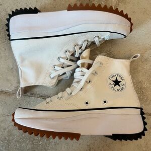 Converse White High-Tops with Unique Sole